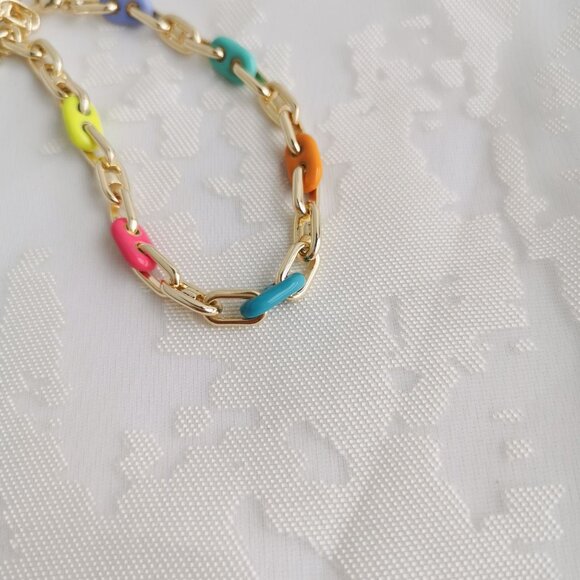 Kendra Scott Bailey Gold Chain Bracelet Rainbow Multi Mix - Picture 5 of 5